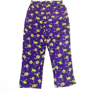 Purple and Green Frog Pajama Bottoms with Elastic Waistband i5 Apparel - Size L